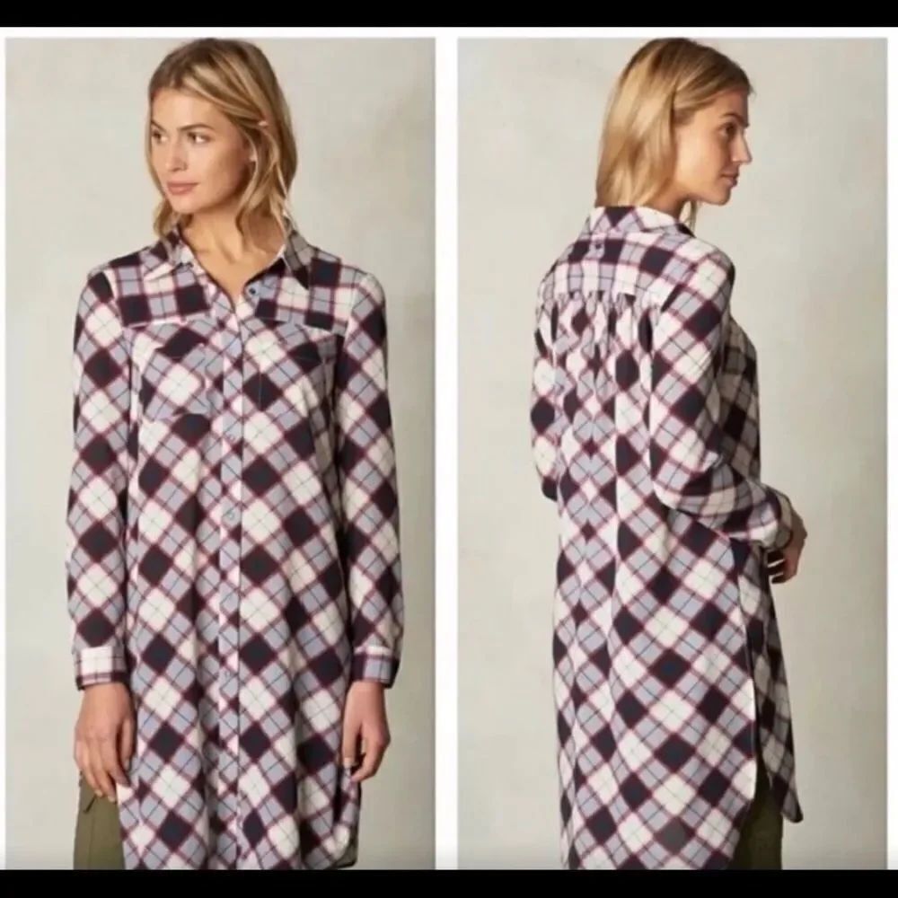 Prana Flint Plaid Maxi Shirt sz S NWT